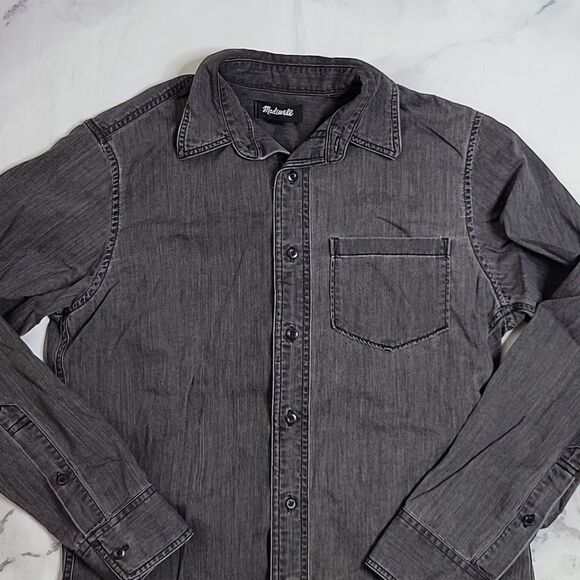 Madewell Gray-Washed Button Down Shirt - Picture 3 of 7